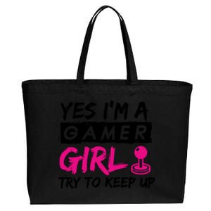 Yes IM A Gamer Gaming Gift Cotton Canvas Jumbo Tote