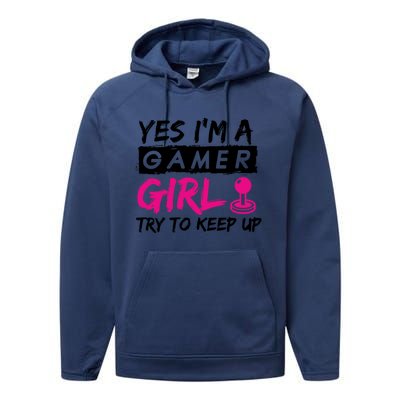 Yes IM A Gamer Gaming Gift Performance Fleece Hoodie