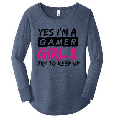 Yes IM A Gamer Gaming Gift Women's Perfect Tri Tunic Long Sleeve Shirt