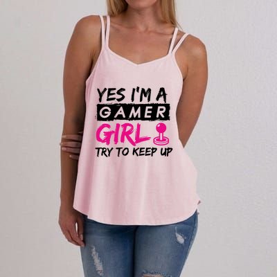 Yes IM A Gamer Gaming Gift Women's Strappy Tank