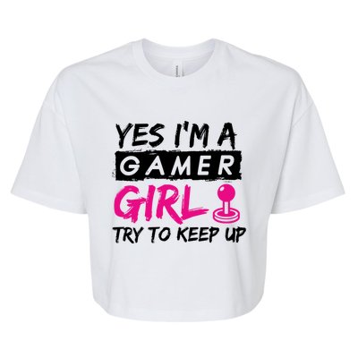 Yes IM A Gamer Gaming Gift Bella+Canvas Jersey Crop Tee