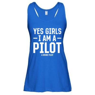 Yes I Am A Pilot A Drone Pilot Drone Pilot Funny Gift Ladies Essential Flowy Tank