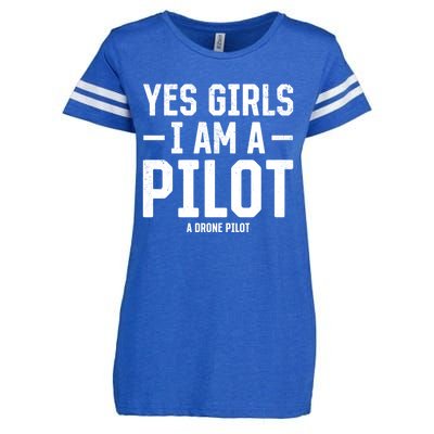 Yes I Am A Pilot A Drone Pilot Drone Pilot Funny Gift Enza Ladies Jersey Football T-Shirt