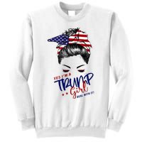 Yes IM A Trump Girl Deal With It Messy Bun Sweatshirt