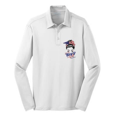 Yes IM A Trump Girl Deal With It Messy Bun Silk Touch Performance Long Sleeve Polo