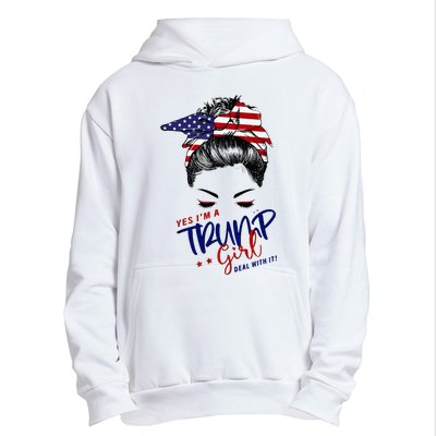 Yes IM A Trump Girl Deal With It Messy Bun Urban Pullover Hoodie