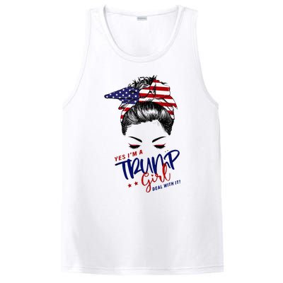 Yes IM A Trump Girl Deal With It Messy Bun PosiCharge Competitor Tank