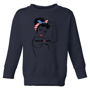 Yes Im A Trump Girl Get Over It Trump 2024 Election Gifts Toddler Sweatshirt