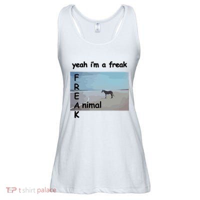 Yeah Im A Freak Animal Funny Horse Ladies Essential Flowy Tank