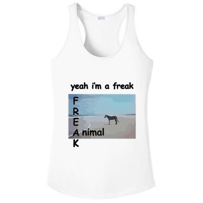 Yeah Im A Freak Animal Funny Horse Ladies PosiCharge Competitor Racerback Tank