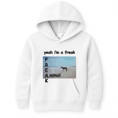 Yeah Im A Freak Animal Funny Horse Kids Hoodie