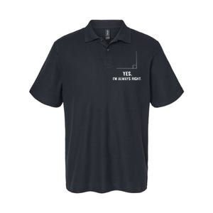 Yes IM Always Right Funny Math Puns For Teachers Softstyle Adult Sport Polo