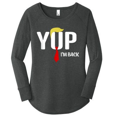 Yup IM Back Vintage Usa For Funny Trump 2024 Election Women's Perfect Tri Tunic Long Sleeve Shirt