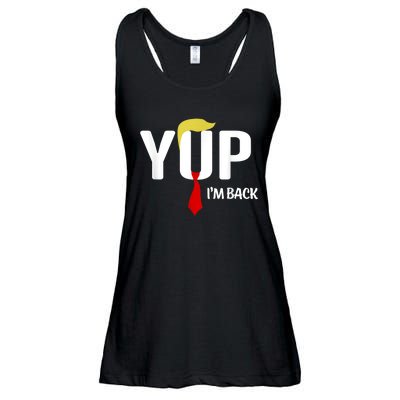 Yup IM Back Vintage Usa For Funny Trump 2024 Election Ladies Essential Flowy Tank