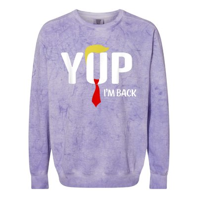 Yup IM Back Vintage Usa For Funny Trump 2024 Election Colorblast Crewneck Sweatshirt