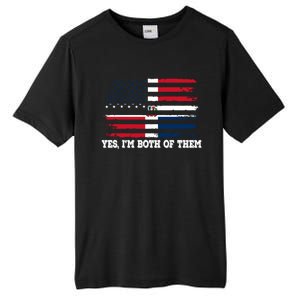 Yes Im Both Of Them American Dominican Republic Flag Meaningful Gift Tall Fusion ChromaSoft Performance T-Shirt