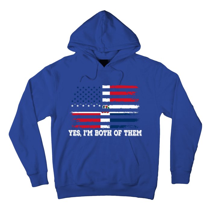 Yes Im Both Of Them American Dominican Republic Flag Meaningful Gift Hoodie