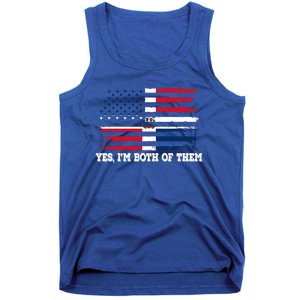 Yes Im Both Of Them American Dominican Republic Flag Meaningful Gift Tank Top