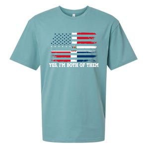 Yes Im Both Of Them American Dominican Republic Flag Meaningful Gift Sueded Cloud Jersey T-Shirt