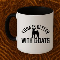 Yoga Is Better With Goats Funny Goat Yoga Mug