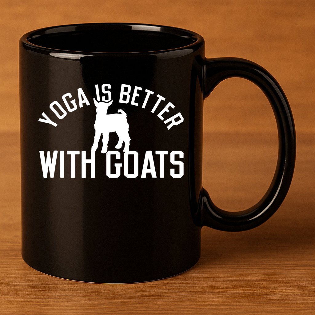 Yoga Is Better With Goats Funny Goat Yoga 11oz C Handle Ceramic Mug