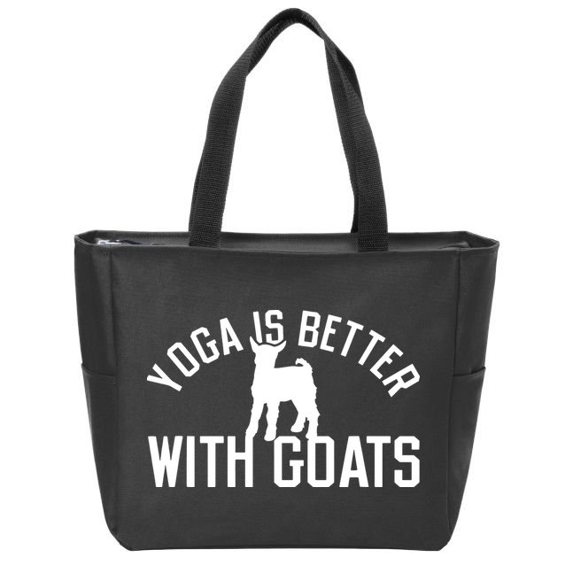 Yoga Is Better With Goats Funny Goat Yoga Zip Tote Bag