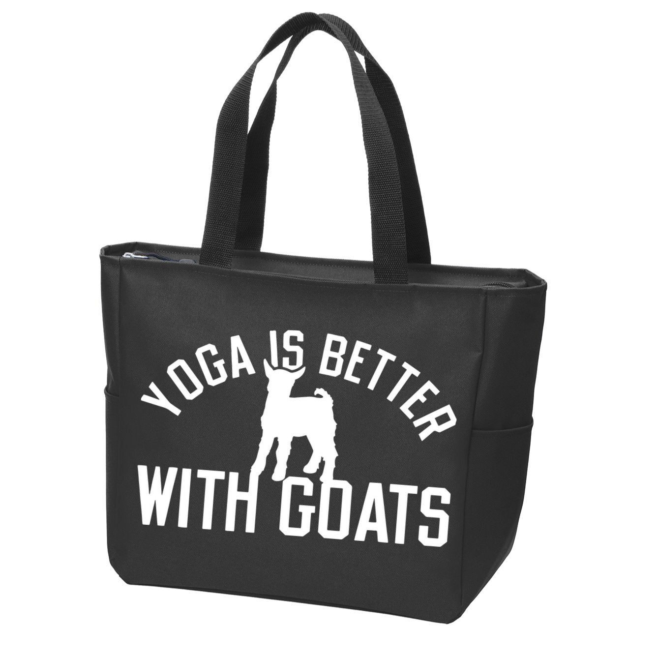 Yoga Is Better With Goats Funny Goat Yoga Zip Tote Bag