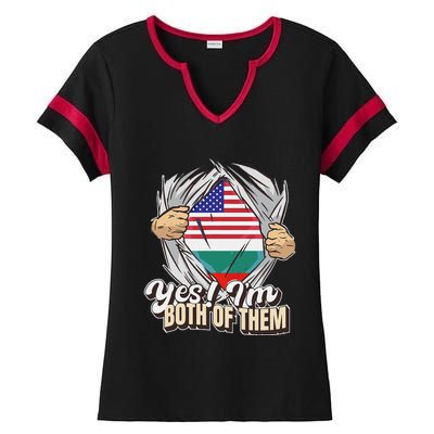 Yes! IM Both Of Them Dual Citizenship Bulgaria Ladies Halftime Notch Neck Tee