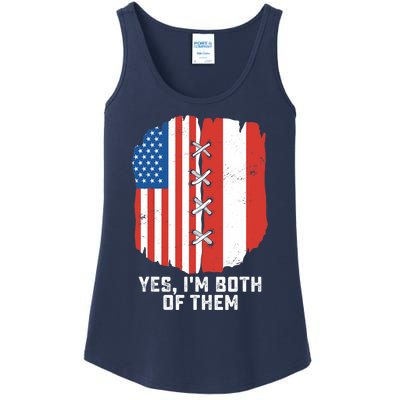 Yes, I'm Both Of Them Half American Half Peruvian Heritage Ladies Essential Tank