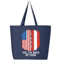 Yes, I'm Both Of Them Half American Half Peruvian Heritage 25L Jumbo Tote