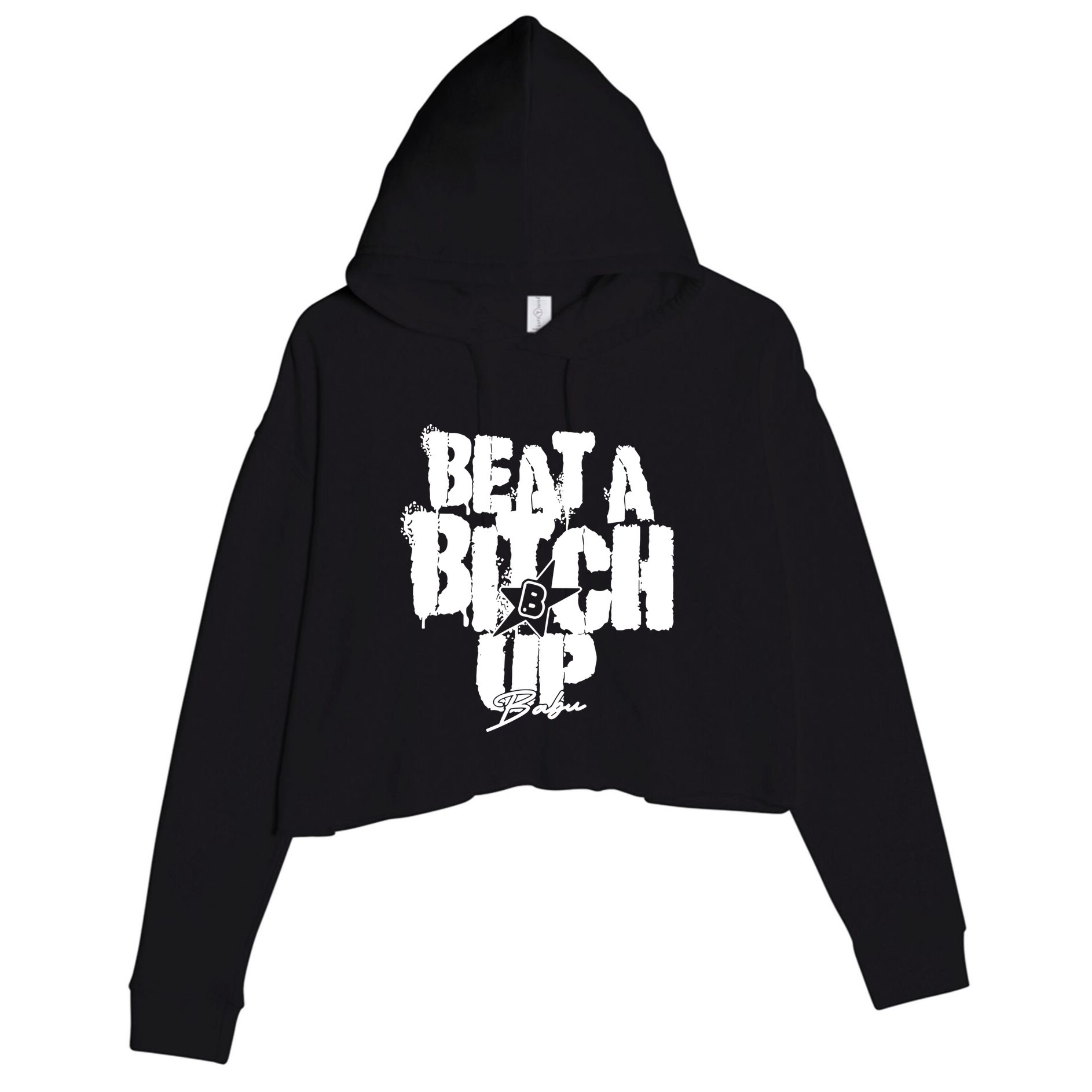 Yaevorikreationz Ivori Babu Beat A Bitch Up Crop Fleece Hoodie