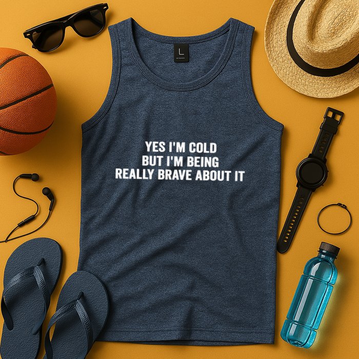 Yes I'm Cold But I'm Being Really Brave About It Funny Cold Tank Top