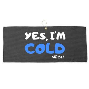 YES, I'M COLD Me 24 7 Large Microfiber Waffle Golf Towel