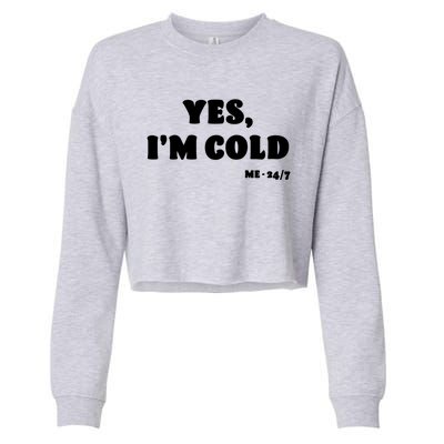 Yes Im Cold Me 24/7 Gift Funny Freezing Statet Raglan Baseball Tee Cropped Pullover Crew