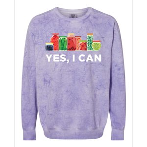 Yes I Can Funny Canning Food Gift Idea Trending Colorblast Crewneck Sweatshirt