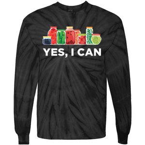 Yes I Can Funny Canning Food Gift Idea Trending Tie-Dye Long Sleeve Shirt