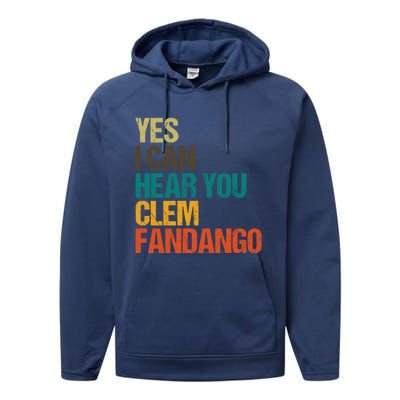 Yes I Can Hear You Clem Fandango Retro Vintage Performance Fleece Hoodie