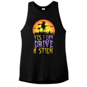 Yes I Can Drive A Stick Witch Funny Halloween Ladies PosiCharge Tri-Blend Wicking Tank