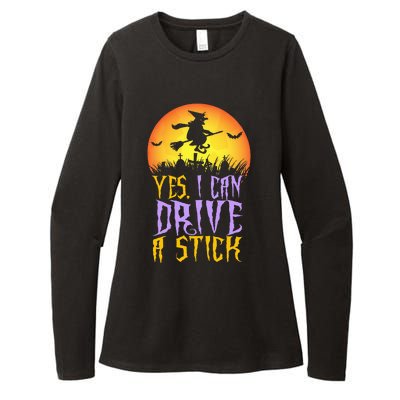 Yes I Can Drive A Stick Witch Funny Halloween Womens CVC Long Sleeve Shirt