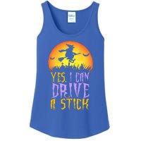 Yes I Can Drive A Stick Witch Funny Halloween Ladies Essential Tank