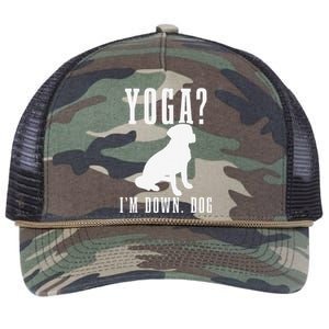 Yoga Im Down Dog Funny Yoga Teacher Yogi Gift Retro Rope Trucker Hat Cap