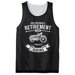 Yes I Do Have A Retirement Plan I Plan To Go Riding Funny Biker Mesh Reversible Basketball Jersey Tank