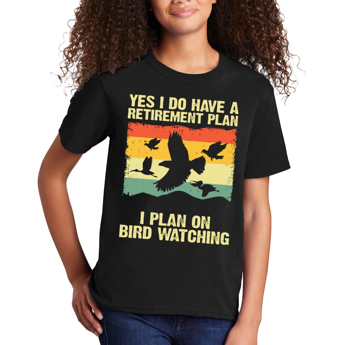 Yes I Do Have A Retirement Plan I Plan On Bird Watching Kids T-Shirt