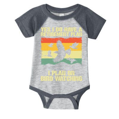 Yes I Do Have A Retirement Plan I Plan On Bird Watching Infant Baby Jersey Bodysuit