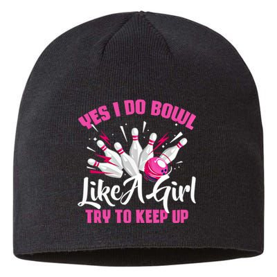 Yes I Do Bowl Like A Cute Funny Bowling Bowler Spare Me Gift Sustainable Beanie