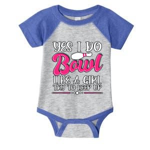 Yes I Do Bowl Like A Try To Keep Up Bowling Cool Gift Infant Baby Jersey Bodysuit