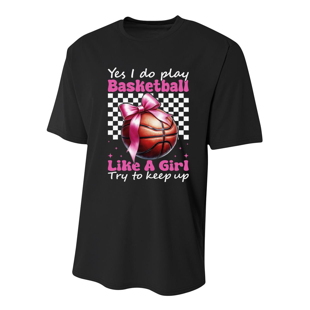 Yes I Do Play Basketball Like A Girl Mom Coquette Bow Youth Performance Sprint T-Shirt