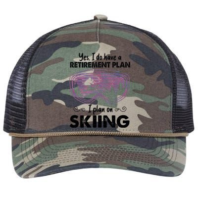 Yes I Do Have A Retirement Plan Skiing Retro Rope Trucker Hat Cap