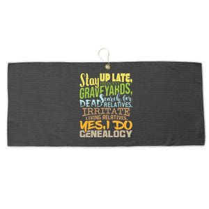 Yes I Do Genealogy Genealogist Ancestry Family Historian Large Microfiber Waffle Golf Towel