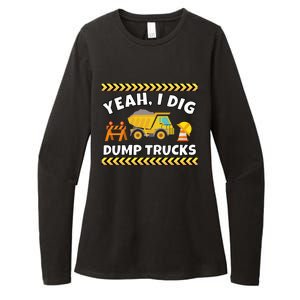 Yeah I Dig Dump Trucks Funny Bulldozer Excavator Tractor Gift Womens CVC Long Sleeve Shirt